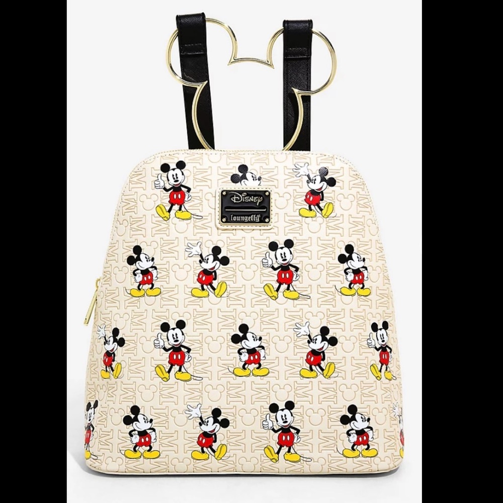 SOLD- Loungefly Disney Mickey Mouse Head Hardware Mini Backpack